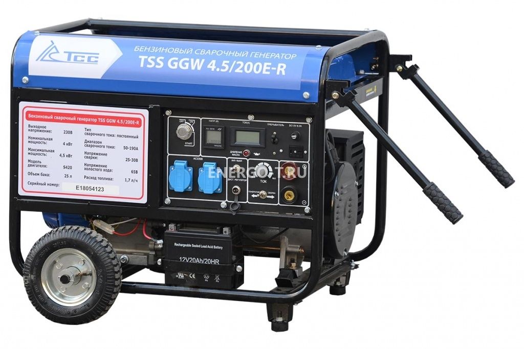 Сварочный генератор Бензиновый генератор ТСС GGW 4.5/200E-R в шумозащитном кожухе